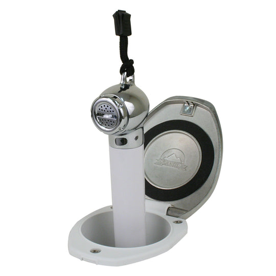 Scandvik White  SS Recessed Transom Shower Handle/Hose - Vertical/Horizontal Mount - 6 Hose - Deckhand Marine Supply