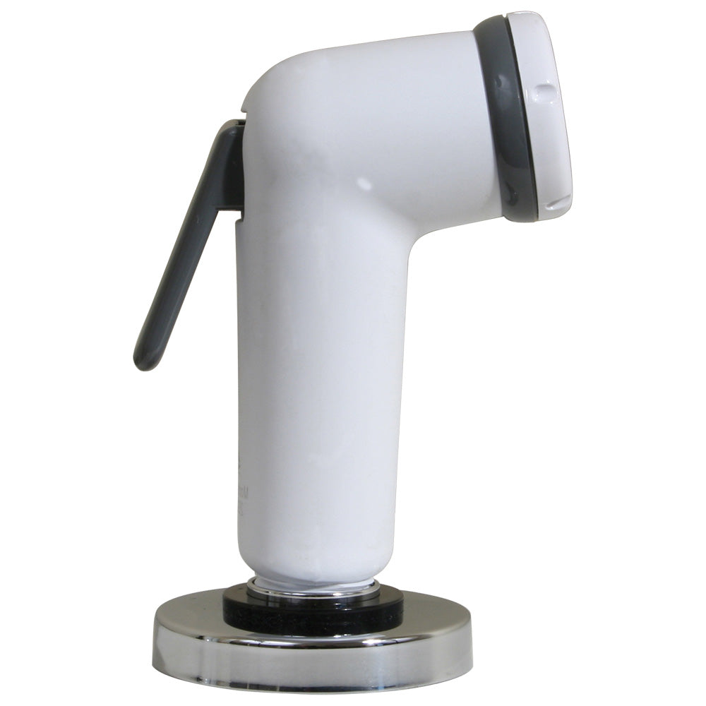 Scandvik Straight Handle Pull Out Sprayer - White w/6 Hose - Deckhand Marine Supply