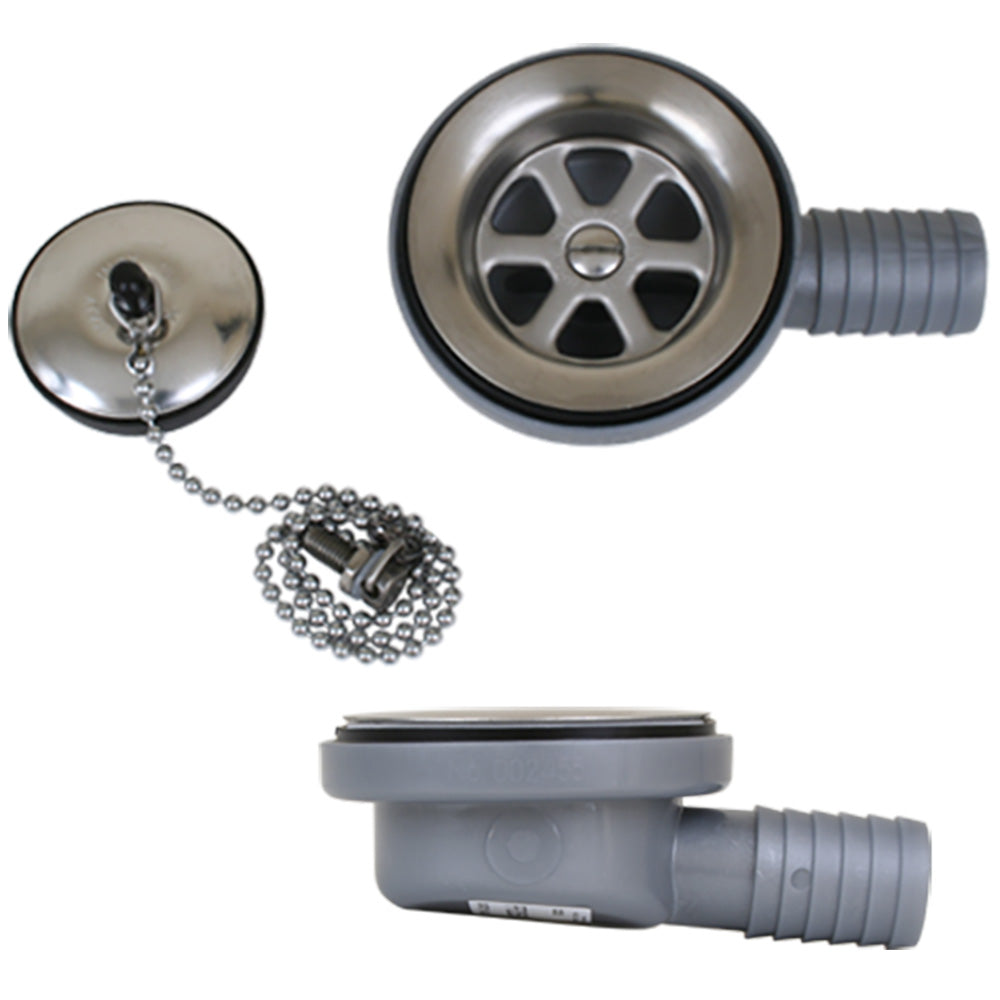 Scandvik Low Profile Drain Stopper - 1" Outlet - Deckhand Marine Supply