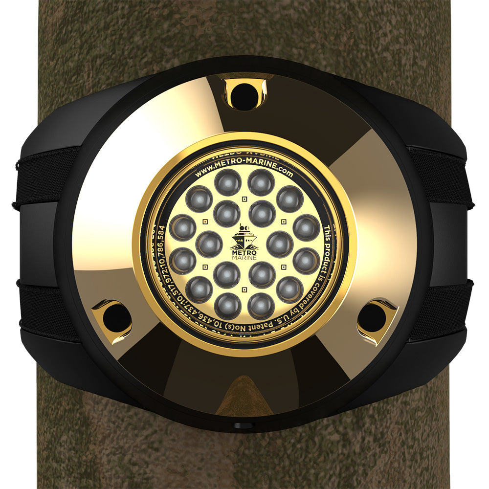 Metro Marine High-Output Piling Mount Underwater Light w/Intelligent Monochromatic LEDs - Green, 90 Beam - Deckhand Marine Supply