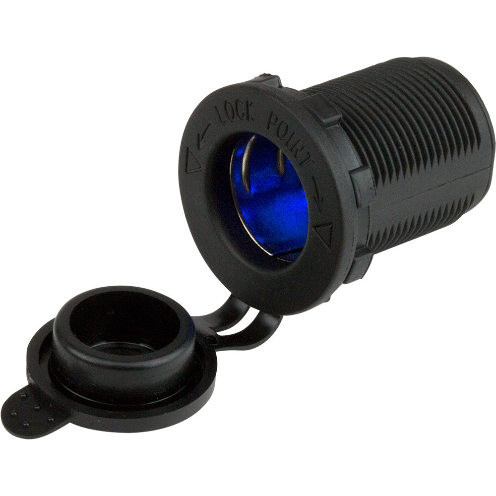 Sea-Dog 12V Power Socket w/Blue LEDs - Deckhand Marine Supply