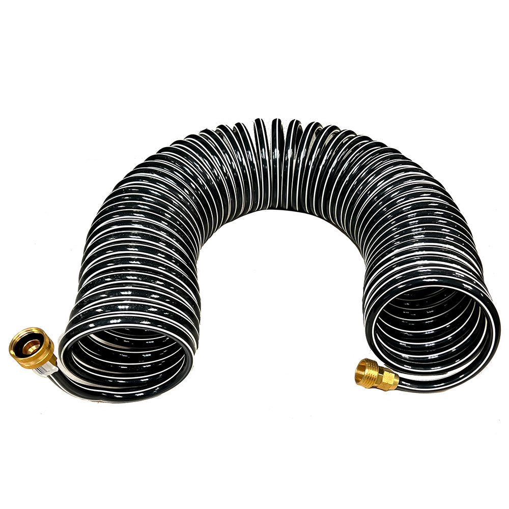 Trident Marine Coiled Wash Down Hose w/Brass Fittings - 15 - Deckhand Marine Supply