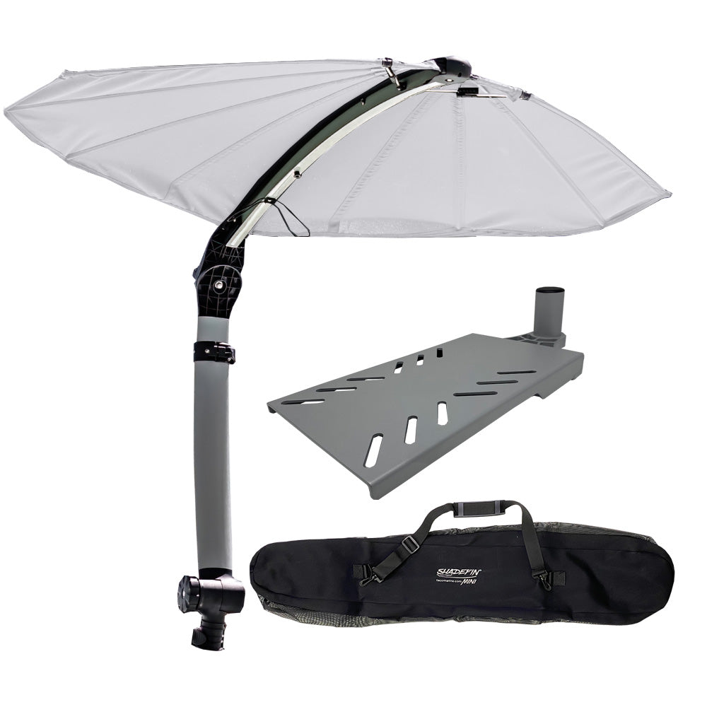 TACO ShadeFin Mini w/White Fabric - Bag  Swivel Seat Mount Kit - Deckhand Marine Supply