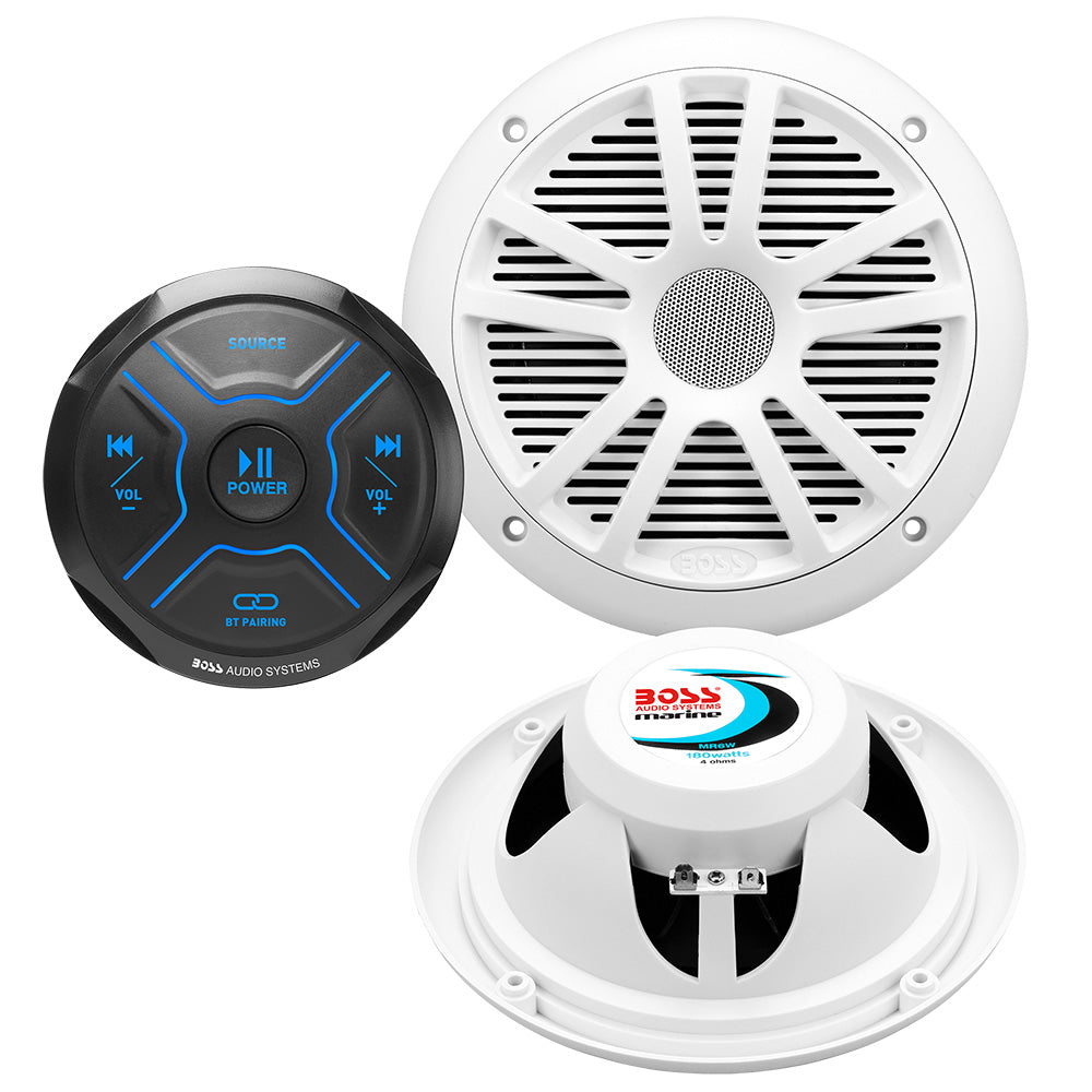 Boss Audio MG150W.6 Kit w/MGR150B  2 MR6W Speakers - Deckhand Marine Supply
