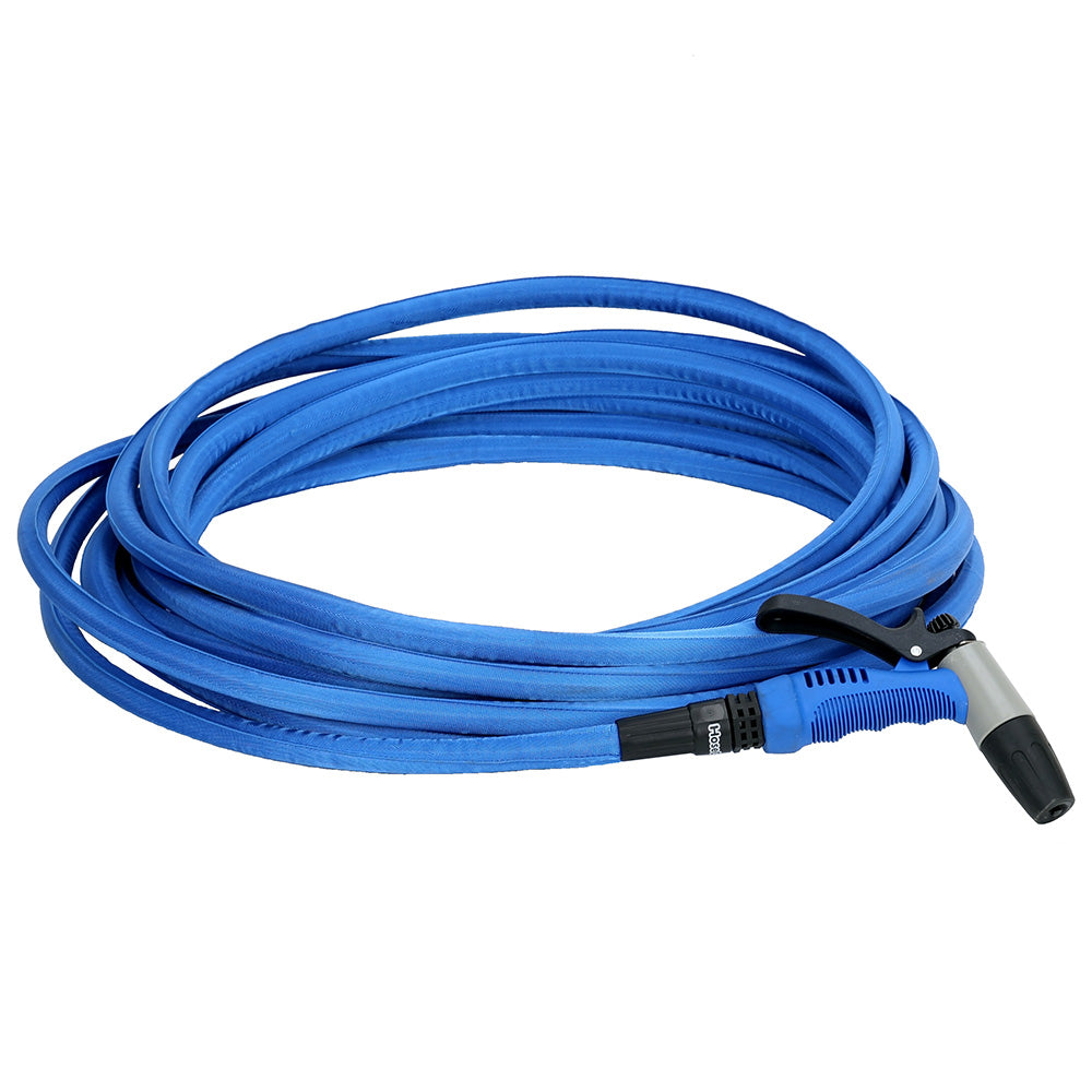 HoseCoil 50 Blue Flexible Hose Kit with Rubber Tip Nozzle - Deckhand Marine Supply