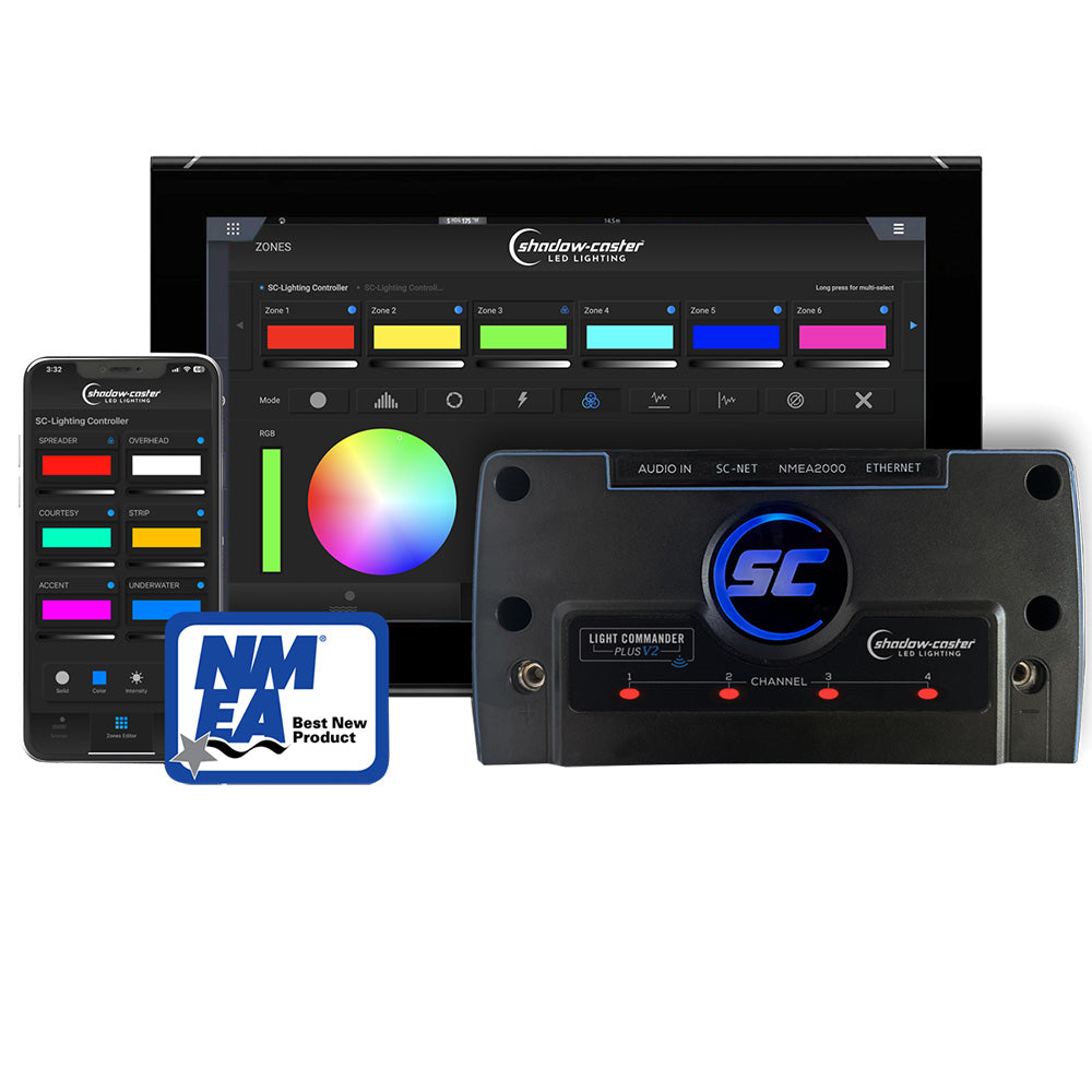 Shadow-Caster Light Commander Version 2 - 6-Zone Lighting Controller w/Bluetooth/Wi-Fi, NMEA 2000  HTML Ethernet Connectivity - Deckhand Marine Supply