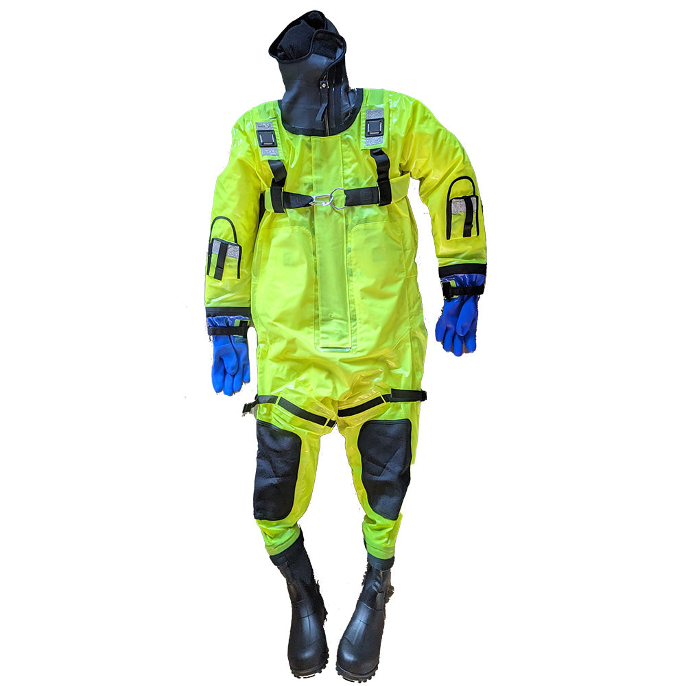 First Watch RS-1005 Ice Rescue Suit - Hi-Vis Yellow - S/M (Built to Fit 46-58) - Deckhand Marine Supply
