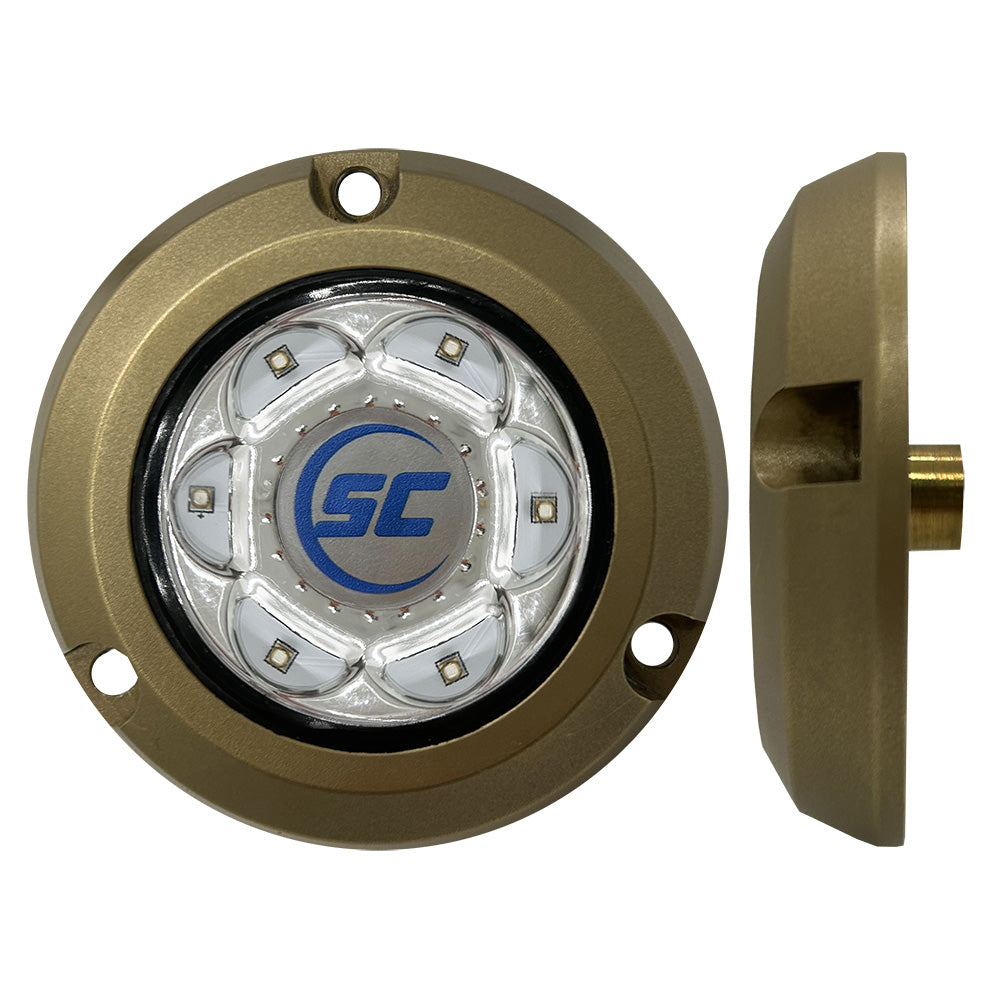 Shadow-Caster SC2 Series Bronze Surface Mount Underwater Light - Bimini Blue - Deckhand Marine Supply