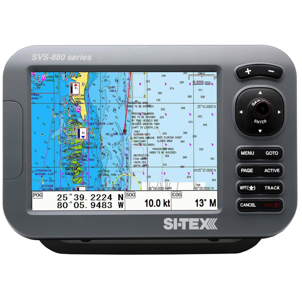 SI-TEX Standalone 8 Chart Plotter System w/Color LCD, Internal GPS Antenna  C-MAP 4D Card - Deckhand Marine Supply