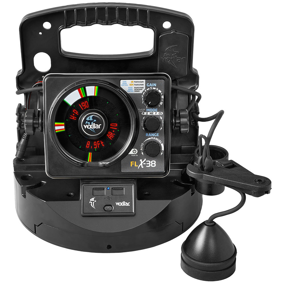Vexilar FLX-38 BB Pro Pack Elite w/Broad Band Ice Ducer  Vexilar Lithium Battery - Deckhand Marine Supply