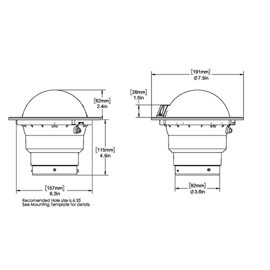 Ritchie SS-5000 SuperSport Compass - Flush Mount - Black - Deckhand Marine Supply