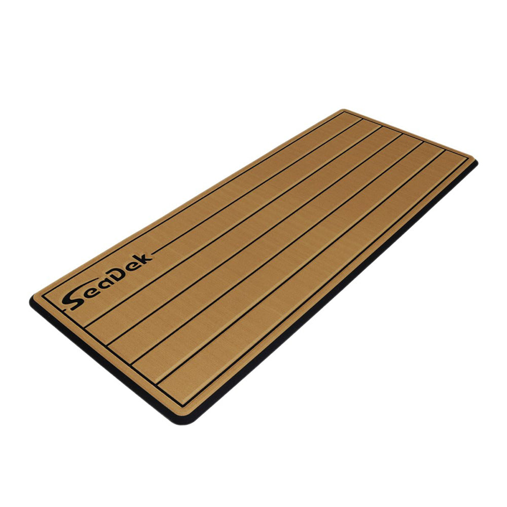 SeaDek 16 x 39" 20mm Dual Density Large Teak Helm Pad w/SeaDek Logo - Brushed Texture - Mocha/Black (406.4mm x 990.6mm x 20mm) - Deckhand Marine Supply