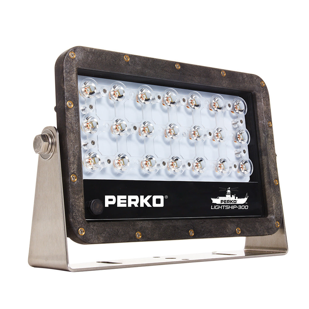Perko Lightship 100 LED High Performance Spotlight - 12/24V - Black - Deckhand Marine Supply