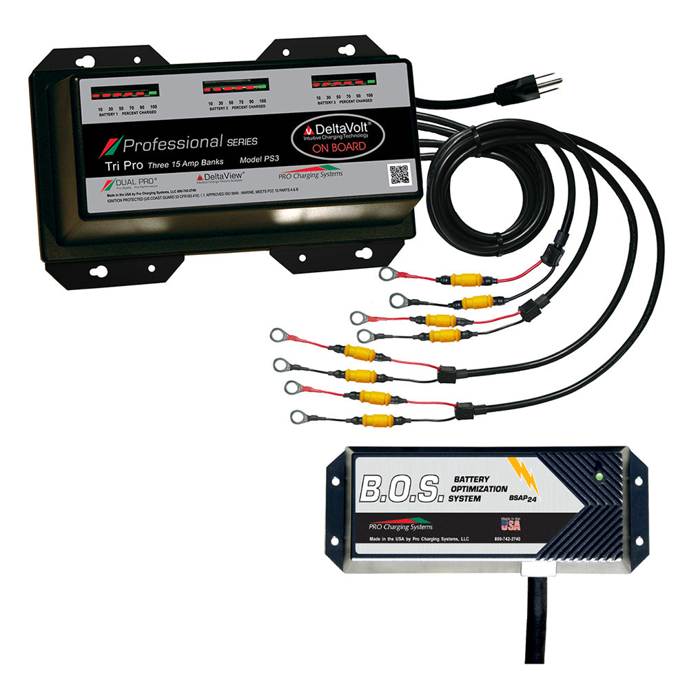 Dual Pro PS3 3 Bank Battery Charger w/2 Bank B.O.S. - Deckhand Marine Supply