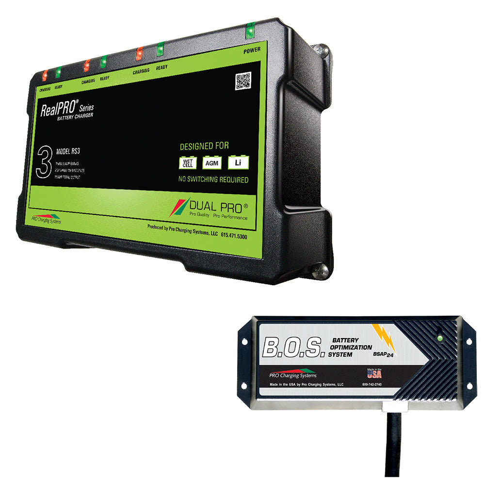 Dual Pro RS3 3 Bank Battery Charger w/2 Bank B.O.S. - Deckhand Marine Supply
