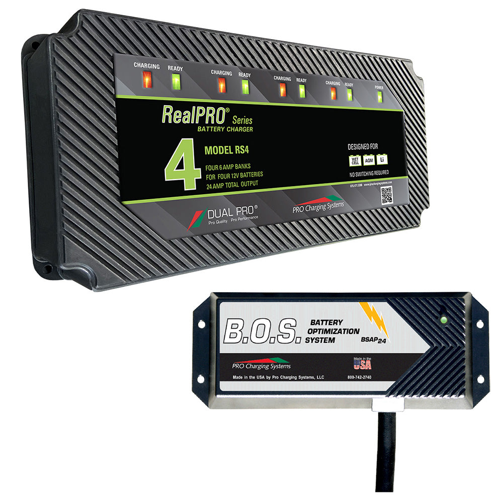 Dual Pro RS4 4 Bank Battery Charger w/2 Bank B.O.S. - Deckhand Marine Supply