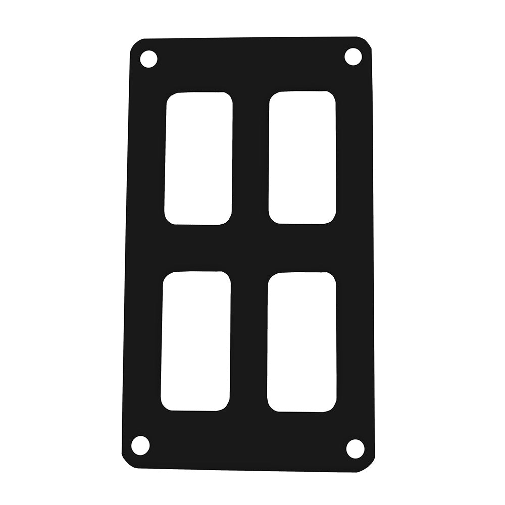 Pacer Switch Panel - 2 Switch  2 Row - 3" x 4.75" - Black Powder Coated Aluminum - Deckhand Marine Supply