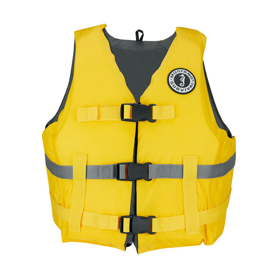 Mustang Livery Foam Vest - XS/S - Yellow - Deckhand Marine Supply