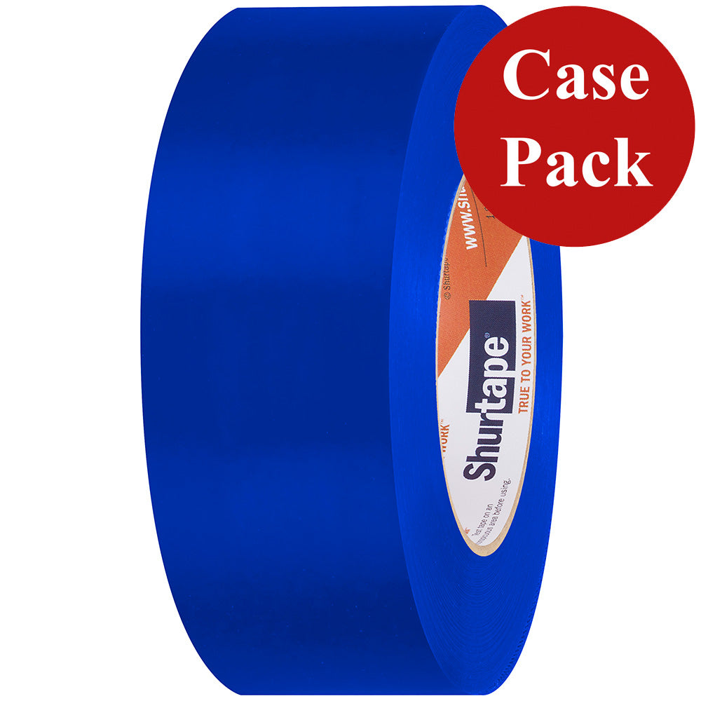 Shurtape UV-Resistant Marine Heat Shrink Tape - 48MM x 55M Roll - Straight Edge Blue *Case of 24 Rolls* - Deckhand Marine Supply