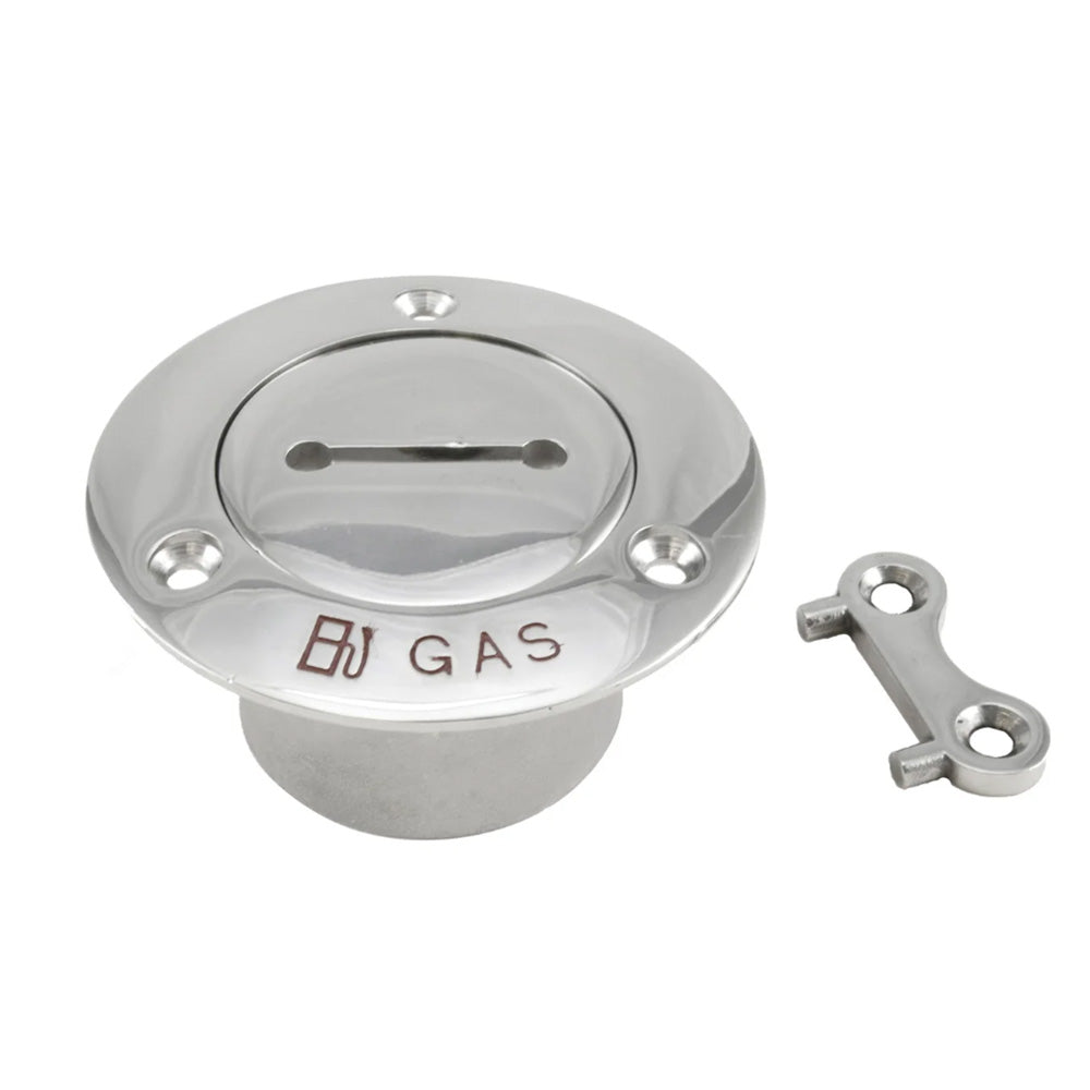 Whitecap Pipe Deck Fill w/Key - 2" Pipe (Gas) - Deckhand Marine Supply
