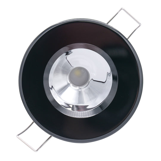 Lumitec Illusion Flush Mount LED Down Light - Spectrum RGBW - Cool White - Black Housing - Chrome Reflector - Deckhand Marine Supply