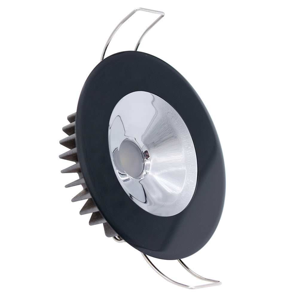 Lumitec Illusion Flush Mount LED Down Light - Spectrum RGBW - Cool White - Black Housing - Chrome Reflector - Deckhand Marine Supply