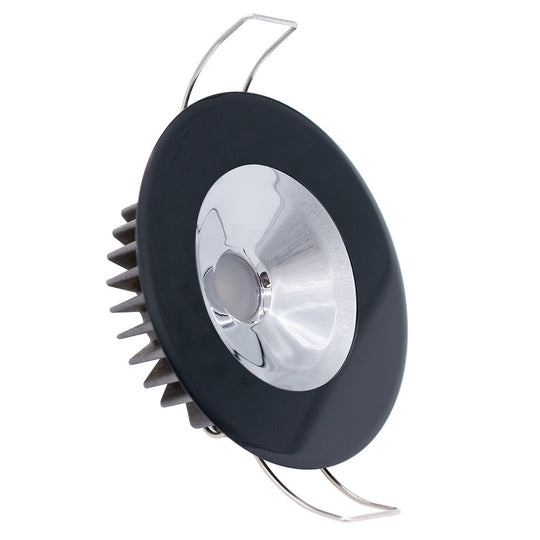 Lumitec Illusion Flush Mount LED Down Light - Spectrum RGBW - Cool White - Black Housing - Chrome Reflector - Deckhand Marine Supply