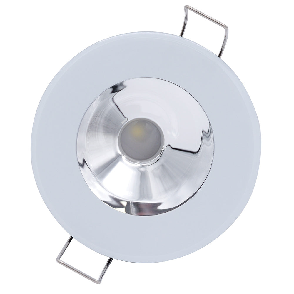 Lumitec Illusion Flush Mount LED Down Light - Spectrum RGBW - Warm White - White Housing - Chrome Reflector - Deckhand Marine Supply