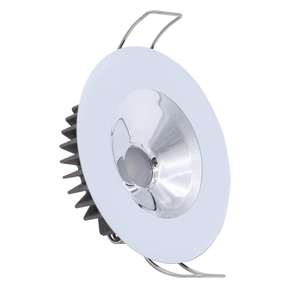 Lumitec Illusion Flush Mount LED Down Light - Spectrum RGBW - Warm White - White Housing - Chrome Reflector - Deckhand Marine Supply