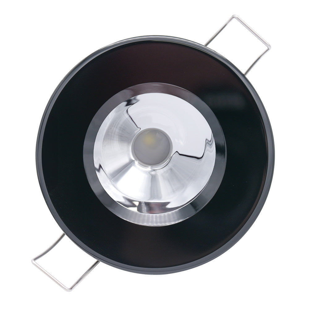 Lumitec Illusion Flush Mount LED Down Light - Spectrum RGBW - Warm White - Black Housing - Chrome Reflector - Deckhand Marine Supply