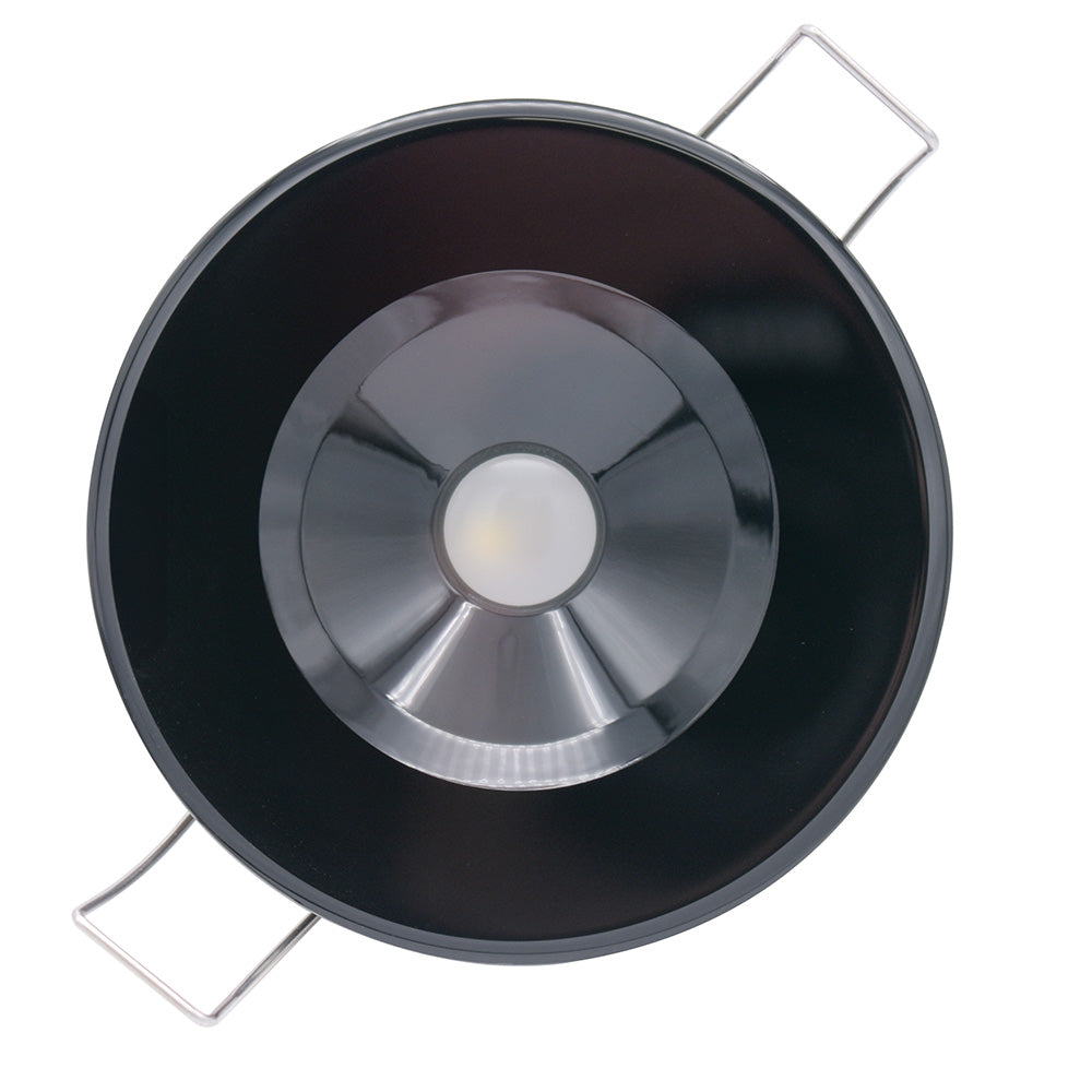 Lumitec Illusion Flush Mount LED Down Light - Warm White - Dimming - Black Housing - Deckhand Marine Supply
