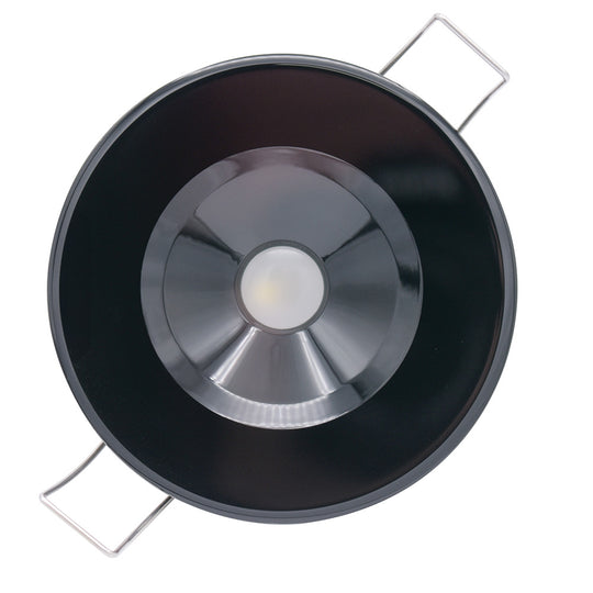 Lumitec Illusion Flush Mount LED Down Light - Warm White - Dimming - Black Housing - Deckhand Marine Supply