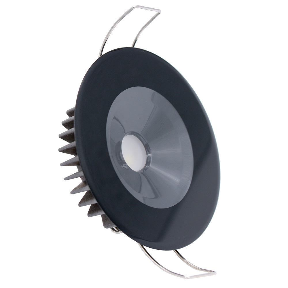 Lumitec Illusion Flush Mount LED Down Light - Warm White - Dimming - Black Housing - Deckhand Marine Supply