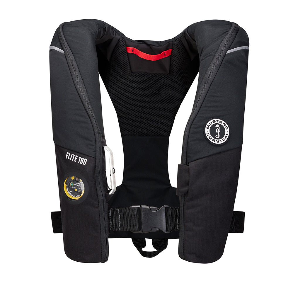 Mustang Elite 190 Offshore Inflatable PFD - Black - Deckhand Marine Supply