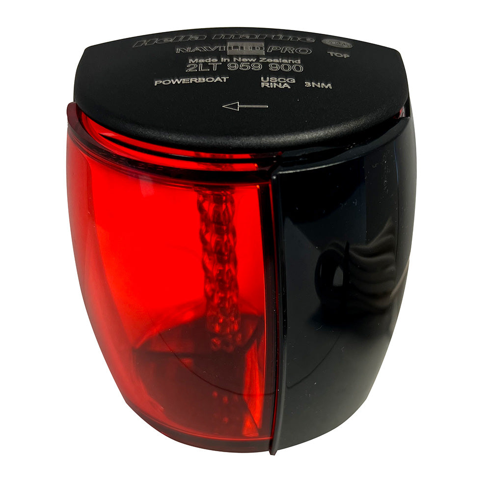 Hella Marine NaviLED PRO Port Navigation Lamp - Black - 3NM - Deckhand Marine Supply