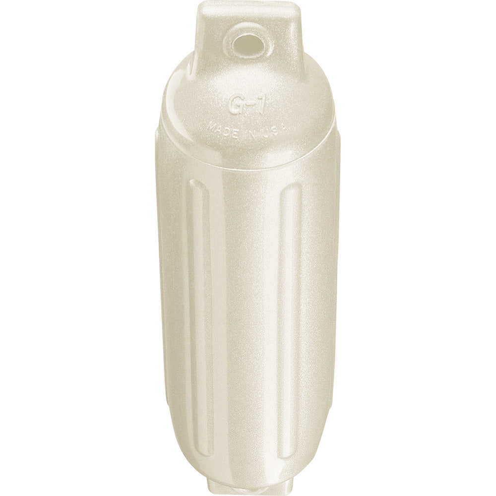 Polyform G-1 Twin Eye Fender 3.5" x 12.8" - Metallic White - Deckhand Marine Supply