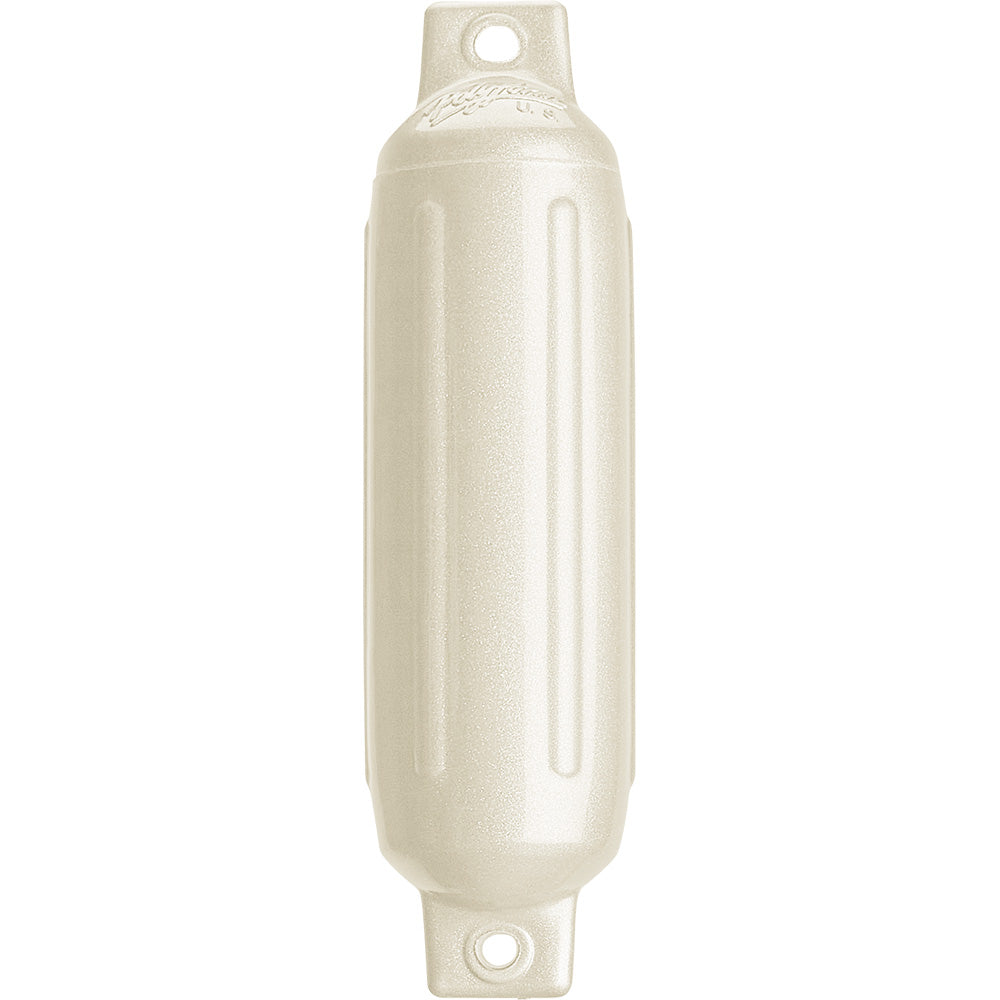 Polyform G-1 Twin Eye Fender 3.5" x 12.8" - Metallic White - Deckhand Marine Supply