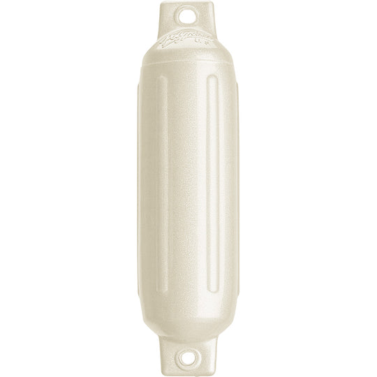 Polyform G-1 Twin Eye Fender 3.5" x 12.8" - Metallic White - Deckhand Marine Supply
