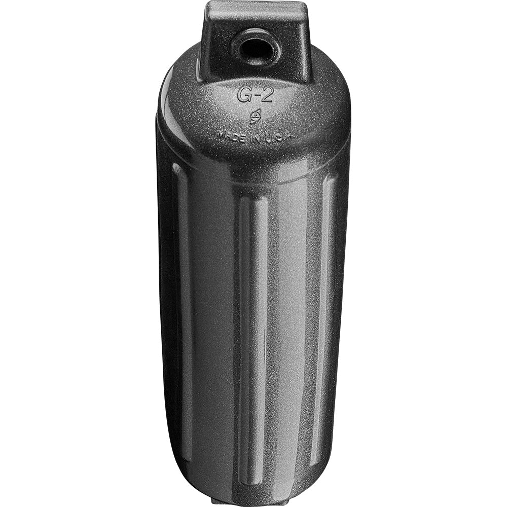 Polyform G-2 Twin Eye Fender 4.5" x 15.5" - Metallic Graphite - Deckhand Marine Supply