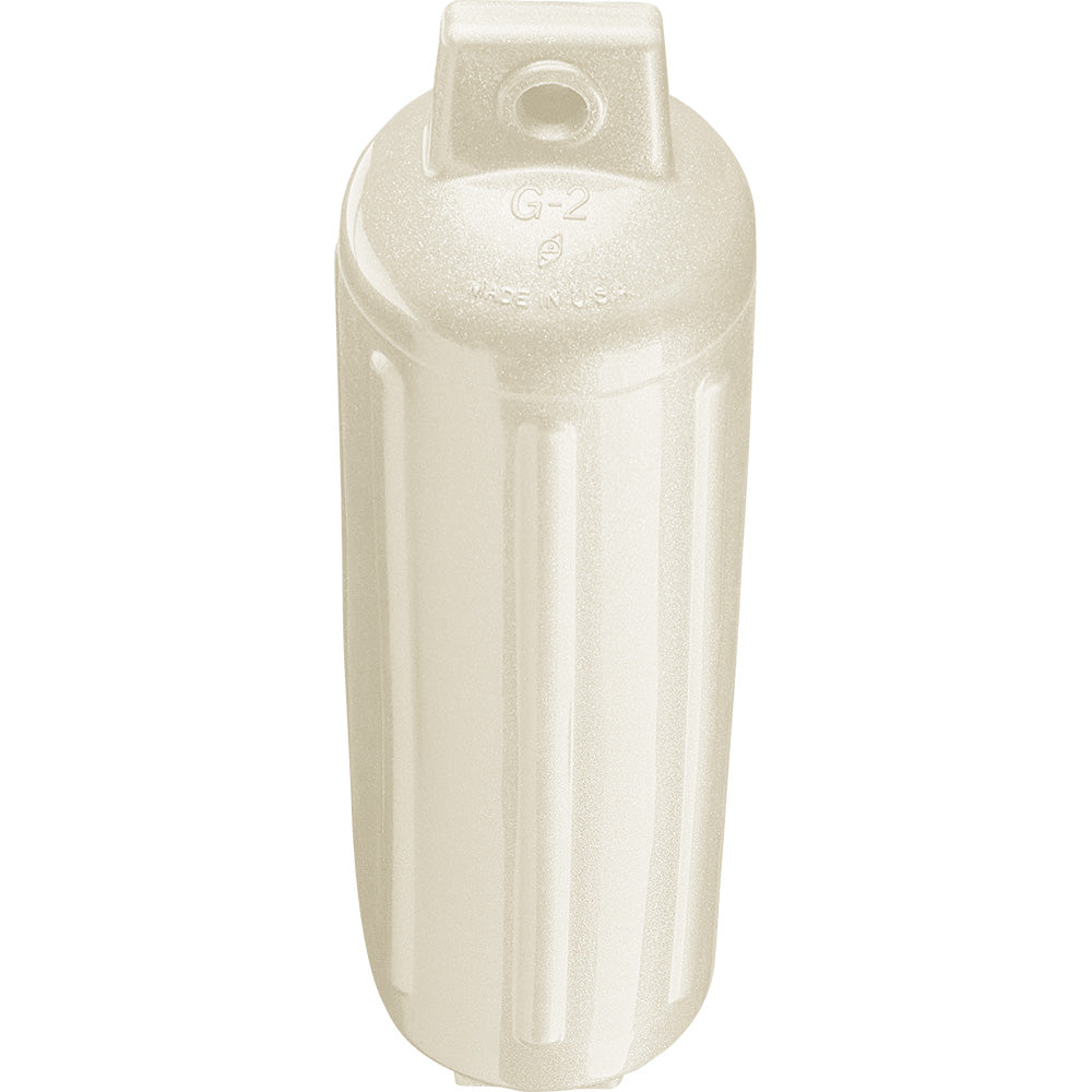 Polyform G-2 Twin Eye Fender 4.5" x 15.5" - Metallic White - Deckhand Marine Supply