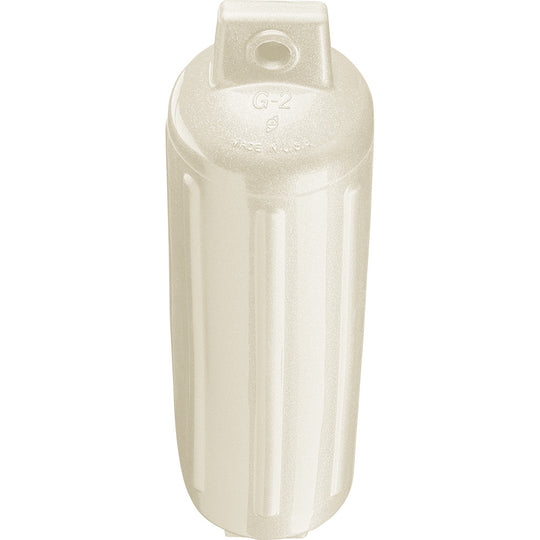 Polyform G-2 Twin Eye Fender 4.5" x 15.5" - Metallic White - Deckhand Marine Supply