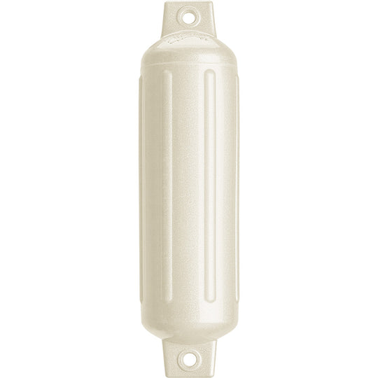 Polyform G-2 Twin Eye Fender 4.5" x 15.5" - Metallic White - Deckhand Marine Supply