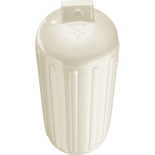 Polyform G-6 Twin Eye Fender 11" x 30" - Metallic White - Deckhand Marine Supply