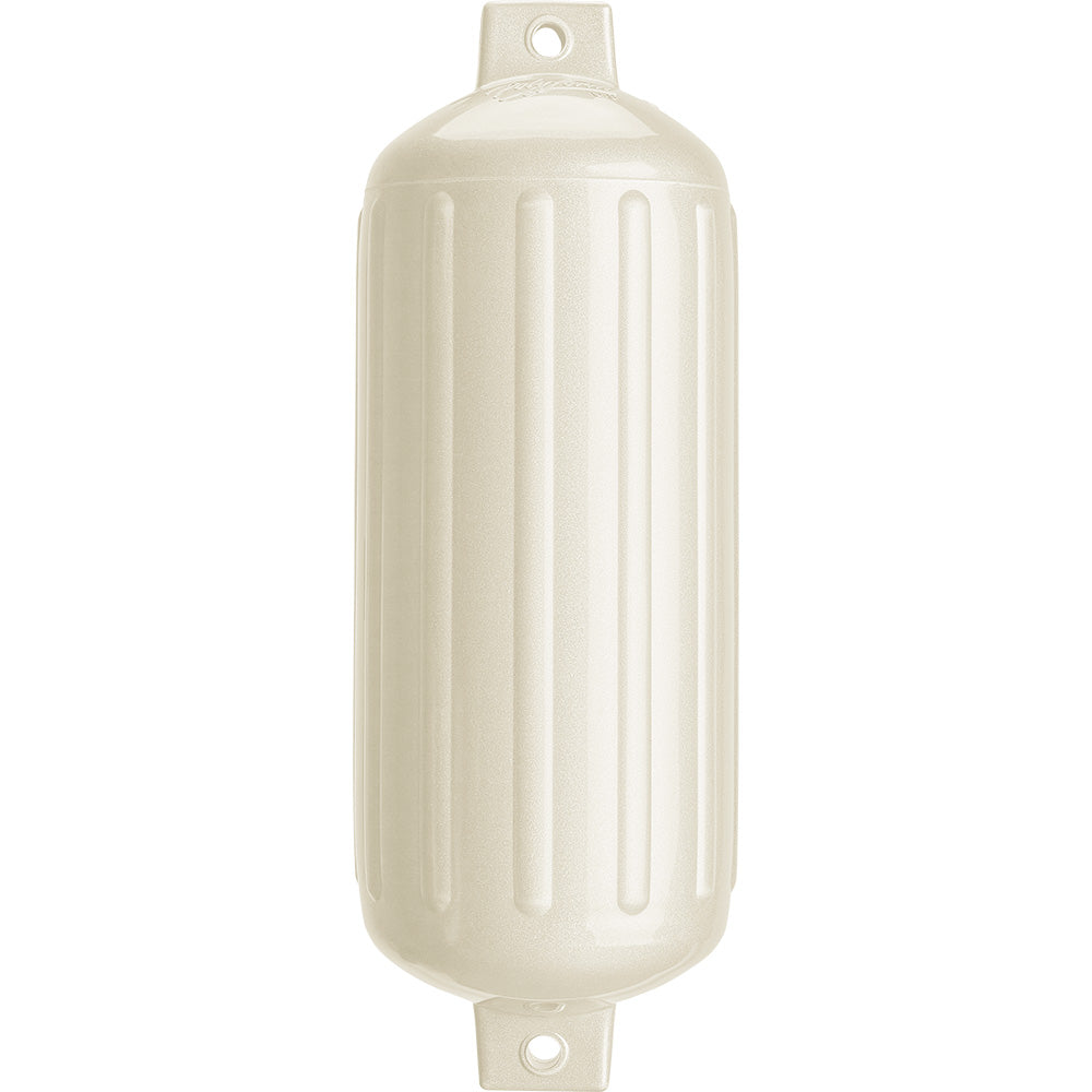 Polyform G-6 Twin Eye Fender 11" x 30" - Metallic White - Deckhand Marine Supply