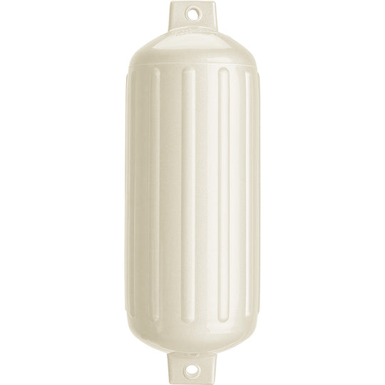 Polyform G-6 Twin Eye Fender 11" x 30" - Metallic White - Deckhand Marine Supply