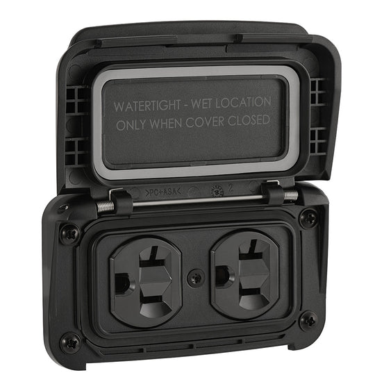 Scanstrut Ventura Series Dual AC Outlet - 125V - 20A - Deckhand Marine Supply