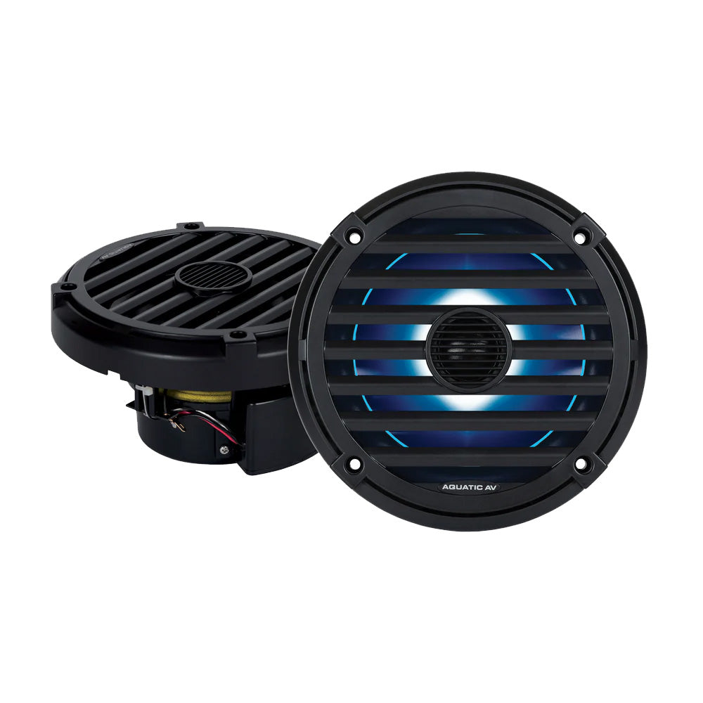 Aquatic AV ELITE 6.5" RGB Speakers - Black - Pair - Deckhand Marine Supply
