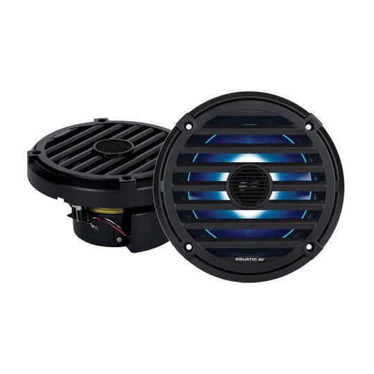 Aquatic AV ELITE 6.5" RGB Speakers - Black - Pair - Deckhand Marine Supply