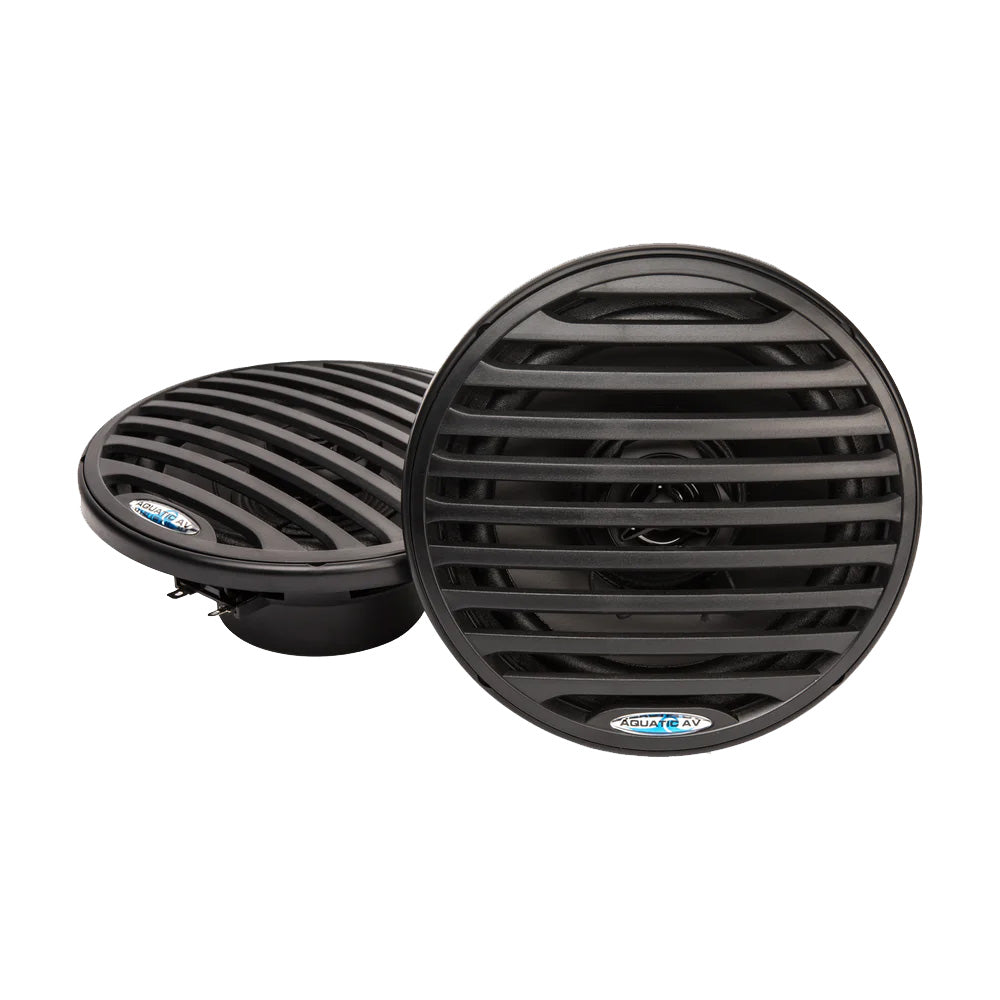 Aquatic AV 6.5" Economy Speakers - Black - Pair - Deckhand Marine Supply