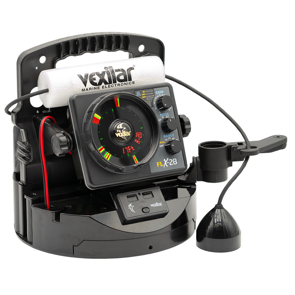 Vexilar FLX-28 Pro Pack Elite Fishing System w/Pro View Ice-Ducer  Vexilar Lithium Battery - Deckhand Marine Supply